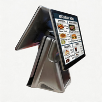 Sistem POS Layar Sentuh Ganda 15,6 Inci Grosir untuk Ritel & Restoran Sistem Operasi Windows/Android Printer Thermal 58mm/80mm