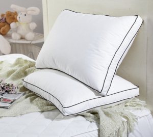 Almohadas de Hotel de Microfibra de <span class=keywords><strong>Alta</strong></span> Calidad al por Mayor, Rellenas de Microfibra Siliconada de Algodón Blanco 0.98D, <span class=keywords><strong>con</strong></span> Refuerzo de 5 cm - Product Image 2