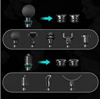 Mini pistolet de massage à 8 têtes, stimulateur musculaire à impulsions TENS, écran tactile LED LCD, masseur vibrant électrique pour le corps