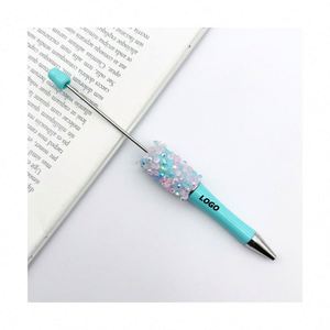 DIY <b>Glitter</b> Diamond Bead Plastic Ballpoint Pens Custom Durable Silk Screen Printed Sparkly for Fun & Gifts - Product Image 1