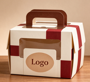 Caja para Pastel, Apta para <span class=keywords><strong>Mini</strong></span> Cupcakes, Caja de Papel Biodegradable de Grado Alimenticio con Asa y Ventana para Postres de Cafeterí<span class=keywords><strong>a</strong></span> - Product Image 2