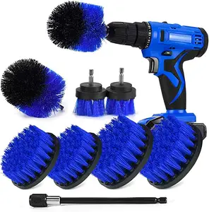 9 Pack Kitchen Cleaning Bathroom Floor Carpet Rotating Electric Drill Cleaning Attachment Scrubber Brushes Set Brush Drill