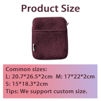 Sarung Kindle Kasual Sederhana Berbahan Corduroy dengan Ritsleting, Kantong Depan, Anti Guncangan, Tas E-reader, Penutup Pelindung, Sarung Buku