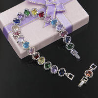 Venta al por mayor de lujo nuevos diseños de pulsera de zirconia cúbica moda mujer pulsera joyería