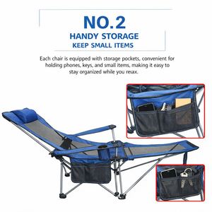 Portable Lightweight Ultra-Light <b>Reclining</b> Picnic <b>Chair</b> Backrest Oxford Cloth Iron for Beach Outdoor Camping Fishing Relaxation - Product Image 4