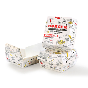 đi Hộp thực phẩm bao bì thực phẩm hộp Hamburger khoai tây chiên chiên gà cốm carton giấy ăn nhẹ hộp chấp nhận - Product Image 3