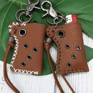 Vintage Faux Leather Pouch With Keychain Portable Lighter Holder Durable <b>Key</b> & <b>Usb</b> Protector for Bag Charm - Product Image 3