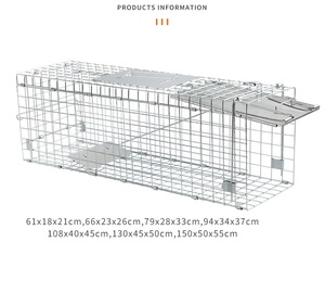 Piège à Animaux Vivants Pliable en Métal Massif pour le Contrôle des Nuisibles, <span class=keywords><strong>Cage</strong></span> de Capture de Chats et Lapins en Acier - Product Image 4