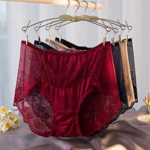 กางเกงในลูกไม้เซ็กซี่ไร้รอยต่อเอวสูงสำหรับสตรีผ้าคอตตอนระบายอากาศได้ดีกางเกงในลูกไม้แสนสบายตัดบิกินี่ - Product Image 1