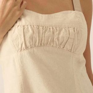 เดรสแฟชั่นคุณภาพสูงทรงเข้ารูปสำหรับผู้หญิง เดรสผ้าลินินช่วยกระชับสัดส่วนสำหรับผู้หญิง ฤดูร้อน สีพื้น เซ็กซี่ เปิดไหล่ เดรสสั้น - Product Image 3