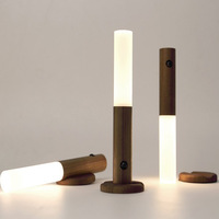 Lampe murale intelligente en bois magnétique sans fil rechargeable par USB avec détecteur de mouvement Lampes de table