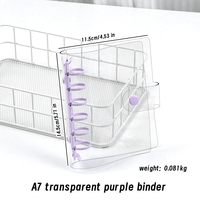 Lot de 10 protège-documents transparents en PVC souple à 6 anneaux / Fermeture à bouton-pression pour pages de planificateur à 6 trous (transparent)