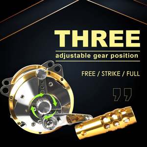 Topline <span class=keywords><strong>2</strong></span> vitesses mer roulements en acier inoxydable jeu de moulinet à la traîne pour gros poissons moulinets de pêche au thon - Product Image 3