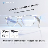 Lunettes Intelligentes de Traduction IA, Étanche IP67, Contrôle par APP, Musique Sans Fil, Casque d'Appel Portable, Lunettes Meta