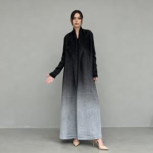 Pleated Print Polyester Luxury Abaya Dress Long Maxi New Design for Muslim Women Custom Supplier - Product Image 3