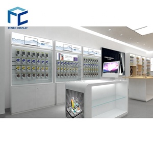 Đơn giản điện thoại di động cửa hàng thiết kế nội thất tùy chỉnh điện thoại di động cửa hàng truy cập thiết kế điện thoại di động điện thoại di động hiển thị tủ trưng bày - Product Image 2