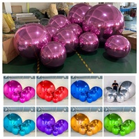 Ballon miroir gonflable géant brillant noir sur mesure pour la décoration d'événements, fabriqué en Chine