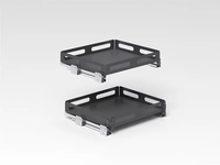 Étagère d'angle magique de cuisine TKK personnalisable à deux niveaux avec panier coulissant gris et support à épices, design moderne