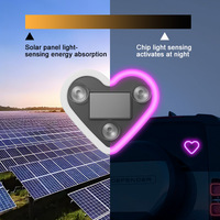 Lampe d'ambiance LED solaire en forme de cœur pour intérieur de voiture BRAD, décoration lumineuse pour fenêtre, ajustement universel, nouveauté, garantie 12 mois