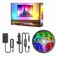 IP20 3,8m 12V RGBIC 55-65 Tuya Sync Musik App-Steuerung Google Alexa WiFi LED Smart TV Hintergrundbeleuchtung Streifen Kupfer Landschaftsbeleuchtung
