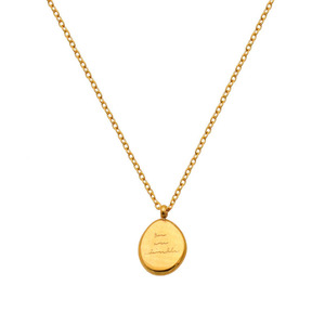 Personnalisé 316 <span class=keywords><strong>Bijoux</strong></span> En Acier Inoxydable Belle Irrégulière Ovale Marque Graver ou Laser Lettres Pendentif Collier pour Femme - Product Image 1