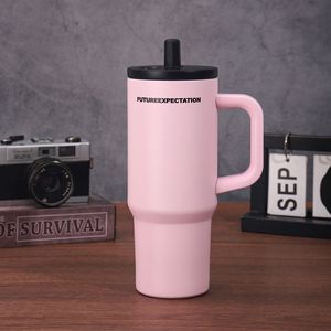 Gobelet isotherme en acier inoxydable avec poignée portable, 24 oz, couvercle à paille, tasse de voyage pour voiture - Product Image 2