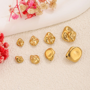 Irregular Stainless Steel <b>Spacer</b> Beads Gold Loose Beads for DIY Necklace Bracelet Earrings Jewelry Making Findings - Product Image 1