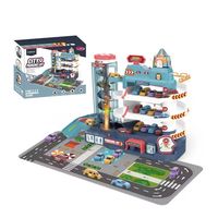 Set de Juguete de Pista de Estacionamiento con Coches de Juguete, Tapete de Mapa de Escena, Dinosaurios y Estacionamiento Urbano, Juguete Educativo para Niños