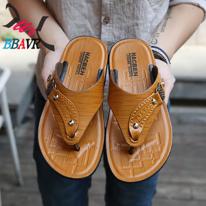Chanclas de Playa de Piel Sintética para Hombre, Antideslizantes, de Lujo, para Exteriores, para Verano - Product Image 3