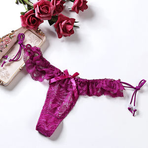 Intimo donna Sexy Micro Lingerie T-Back Hipster mutande con perline di perle <span class=keywords><strong>Lacy</strong></span> Panty perizoma perizoma - Product Image 3