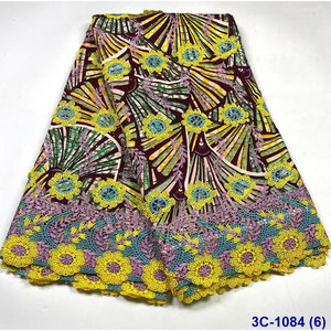 Nouveauté du Fabricant: Tissu Pailleté 3D Appliqué Cire – 5 Mètres Ankara <span class=keywords><strong>Africain</strong></span> <span class=keywords><strong>Pagne</strong></span> Batik Motifs pour Chemises et Rideaux - Product Image 5