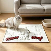 Tapis de litière pour chat de grande taille, antidérapant, facile à nettoyer, attrape-litière, avec logo couleur et tailles personnalisées