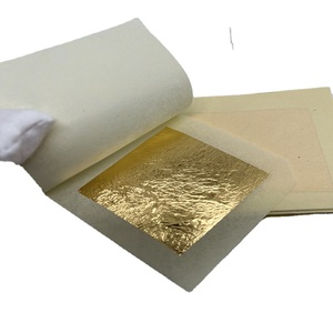 Hojas de oro comestible puro para decoración, hojas de 4,33x4,33 CM, 24k, papel dorado para helado, Buda - Product Image 1