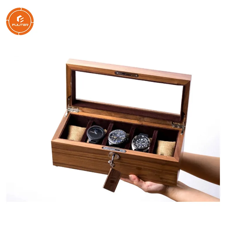 도매 럭셔리 맞춤형 소나무 나무 디지털 시계 스토리지 포장 선물 상자