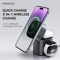 Nouveaux produits : Chargeur sans fil 3-en-1 magnétique pliable à rotation automatique 15W pour iPhone 17 – Idéal pour le bureau et comme cadeau