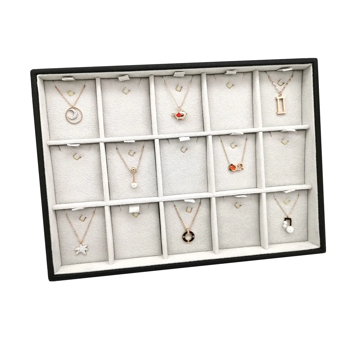 Necklace Display Lightly Wood Jewelry Display Trays For Pendant Necklace Stackable Jewelry Trays Easy Carry For Show Window JewelryDisplay