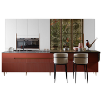 Meubles de cuisine OPPEIN couleur rouge vin, PVC, modernes, liquidation