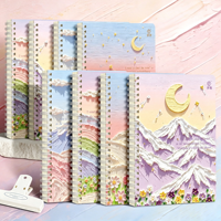 Carnet à spirale A5/B5 à motifs floraux impressionnistes, 80 feuilles, bloc-notes, journal, meilleur cadeau pour filles, papeterie en gros à prix abordable