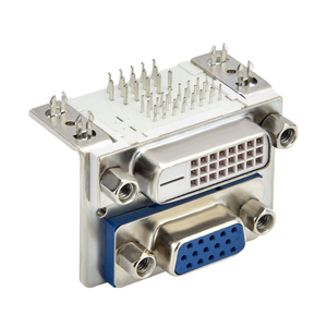 Góc phải DVI 24 + 1 nữ <span class=keywords><strong>VGA</strong></span> 15-pin phụ kiện nữ cho âm thanh <span class=keywords><strong>video</strong></span> mainframe 5A Đánh giá hiện tại cho các kết nối dây cho PCB - Product Image 4