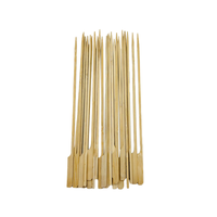 Lot de 25 brochettes de barbecue plates en bambou naturel, antiadhésives, résistantes à la chaleur, avec logo personnalisé, 12 pouces, pour le camping