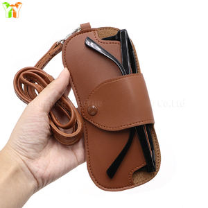 YY expédition rapide étui à lunettes de soleil en cuir PU sacs organisateur de lunettes de soleil souples avec sangle collier porte-lunettes détachable - Product Image 1