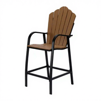 Chaises de bar en plastique HIPS au design bois, vue de dessus, pour la maison, l'extérieur, le patio, ensemble de meubles