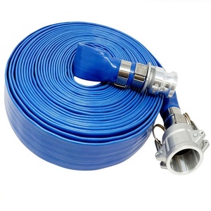 Tuyau plat en <span class=keywords><strong>PVC</strong></span> bleu durable et flexible pour fosses de vidange, irrigation agricole, drainage et nettoyage de piscines, norme ISO - Product Image 1