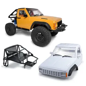 Mobil Cherokee RC, Mobil RC, Bodi Mobil Cherokee, Bak Setengah Sangkar, untuk TRX4 Axial SCX10 II 90046 1/10, Crawler RC, Bagian Upgrade Mobil