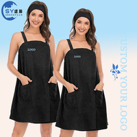 Custom logo Bathroom Wearable Sexy Women SPA Rope Shower Bath Dress Body Wrap Bathrobe Beautiful Ladies Towel