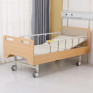 Lit d'hôpital manuel en bois STKY, très vendu, à manivelle unique, pour soins à domicile, en vente - Product Image 1