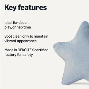 C029 Almohada de Peluche en Forma de Estrella para Niños, Cojín Suave de Dibujos Animados, Peludo, Esponjoso y Acogedor, para Sofá, Decoración de Habitación Azul, Almohadas Infantiles - Product Image 2