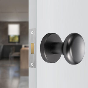 Cerradura de puerta oculta con manija redonda de aleación de aluminio de un solo lado, adecuada para puertas de entrada de dormitorios, se puede llavear. - Product Image 4