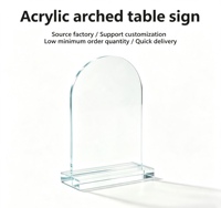 Panneau de table arqué en acrylique transparent sur mesure, livraison rapide, bords polis lisses, base stable, directement de l'usine