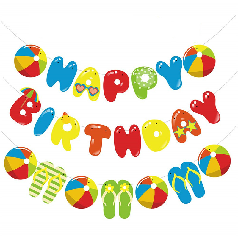3 Nautische Geburtstagsbanner-Set – Hahn-Motiv, 15 Karten, Je 17,8 X 14,9 Cm – Bunte Deko Für Partys & Feiern